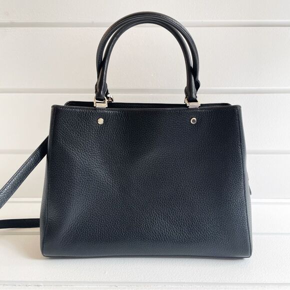 Kate Spade Leila Medium Triple Compartment Satchel Crossbody Bag Black - Picture 4 of 12